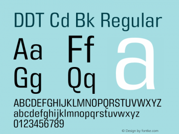 DDT Cd Bk Regular Version 1.004 Font Sample