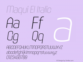 Maqui El Italic Version 1.001图片样张