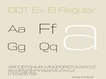 DDT Ex El Regular Version 1.004 Font Sample