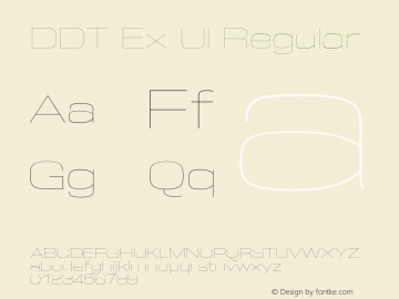DDT Ex Ul Regular Version 1.004 Font Sample