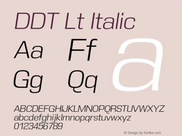 DDT Lt Italic Version 1.004图片样张