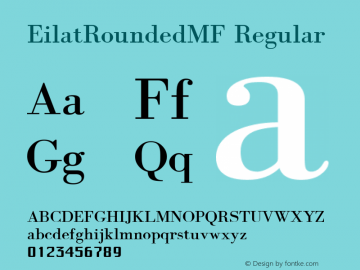 EilatRoundedMF Regular Macromedia Fontographer 4.1 28/03/2000图片样张