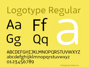 Logotype Regular Version 1.000 Font Sample