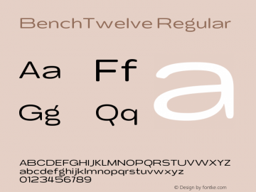 BenchTwelve Regular Version 1 Font Sample