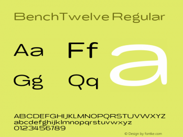 BenchTwelve Regular Version 1 ; ttfautohint (v0.91) -l 8 -r 50 -G 200 -x 17 -w 