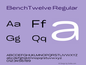 BenchTwelve Regular Version 1 Font Sample