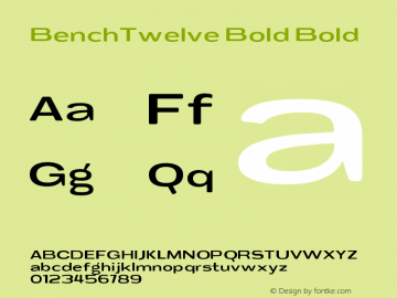 BenchTwelve Bold Bold Version Font Sample
