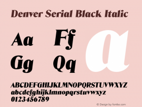 Denver Serial Black Italic Version 1.000 Font Sample