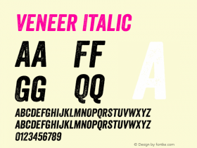 Veneer Italic Version 1.001 Font Sample