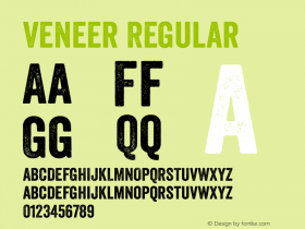 Veneer Regular Version 1.001 Font Sample
