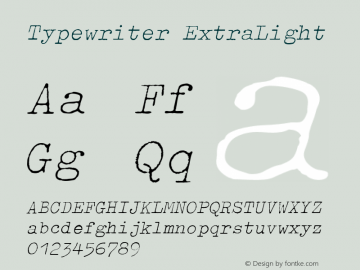 Typewriter ExtraLight Version 001.000图片样张