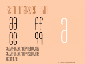 skinnymarker thin Version 001.000 Font Sample