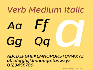 Verb Medium Italic Version 1.001图片样张