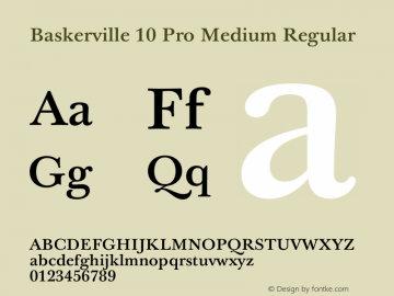 Baskerville 10 Pro Medium Regular Version 1.000图片样张