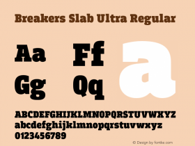 Breakers Slab Ultra Regular Version 1.000 Font Sample