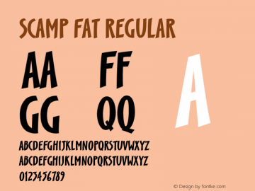 Scamp Fat Regular Version 001.000 Font Sample