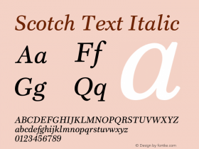 Scotch Text Italic Version 001.000图片样张