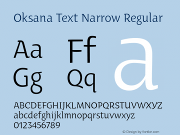 Oksana Text Narrow Regular Version 1.001 2008图片样张