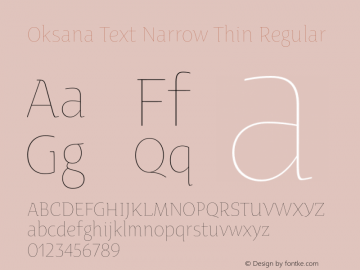 Oksana Text Narrow Thin Regular Version 1.001 2008图片样张