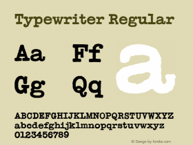 Typewriter Regular Version 001.000 Font Sample