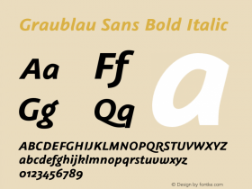 Graublau Sans Bold Italic 1.001图片样张