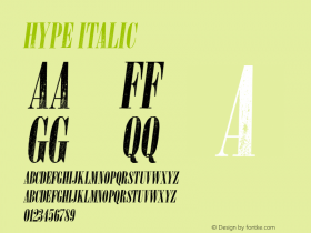 HYPE Italic Version 1.000 Font Sample