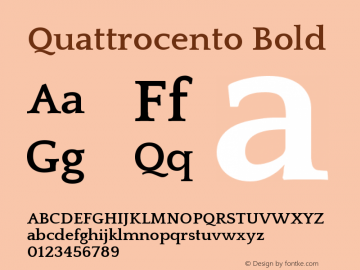 Quattrocento Bold Version 2.000 Font Sample