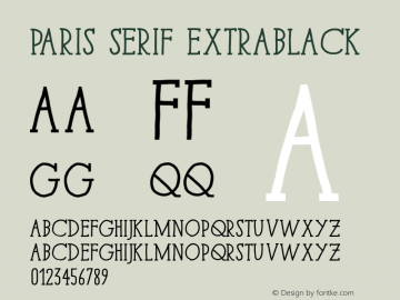Paris Serif ExtraBlack 1.000 Font Sample