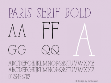 Paris Serif Bold 1.000图片样张