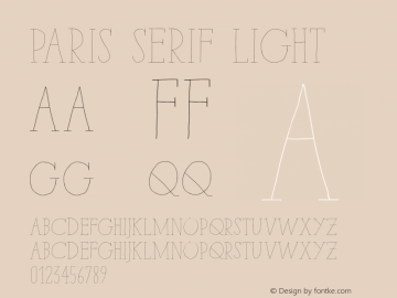 Paris Serif Light 1.000图片样张