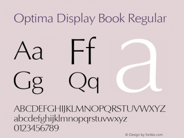 Optima Display Book Regular Version 1.901 Font Sample