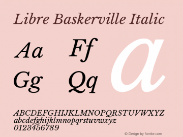 Libre Baskerville Italic Version 1.000; ttfautohint (图片样张