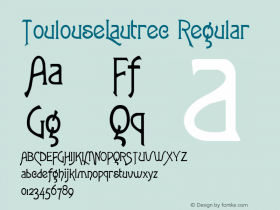 ToulouseLautrec Regular Altsys Fontographer 3.5  3/29/92图片样张