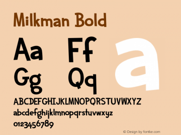 Milkman Bold Version 1.000 Font Sample
