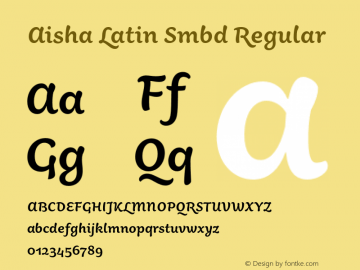 Aisha Latin Smbd Regular Version 1.000 Font Sample