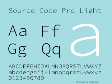 Source Code Pro Light Version 1.000 Font Sample