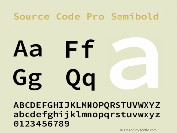 Source Code Pro Semibold Version 1.000 Font Sample