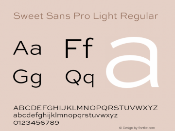 Sweet Sans Pro Light Regular Version 1.000 Font Sample