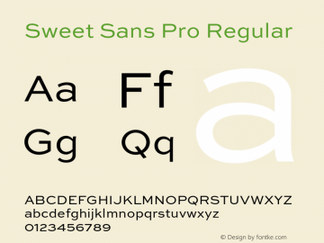 Sweet Sans Pro Regular Version 1.000 Font Sample
