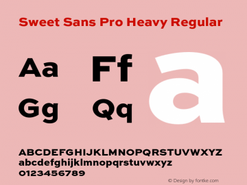 Sweet Sans Pro Heavy Regular Version 1.000 Font Sample