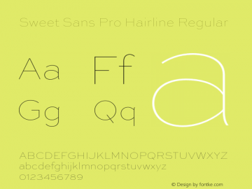 Sweet Sans Pro Hairline Regular Version 1.000 Font Sample