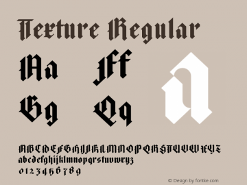 Texture Regular Version 1.0 Font Sample