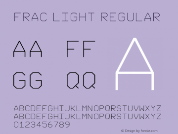 FRAC Light Regular Version 1.005 2009 Font Sample