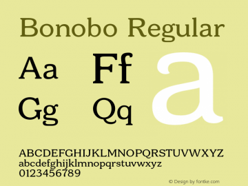 Bonobo Regular Version 001.000 Font Sample