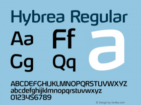 Hybrea Regular Version 1.000 2006 initial release Font Sample