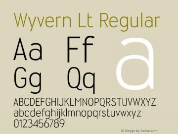 Wyvern Lt Regular Version 1.02 2001 Font Sample