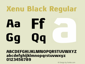 Xenu Black Regular Version 1.001 Font Sample