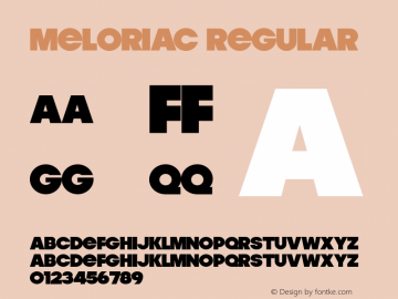 Meloriac Regular Version 1.000 Font Sample