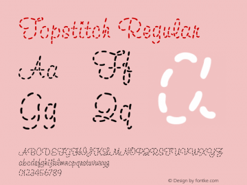 Topstitch Regular Version 1.000 2005 initial release Font Sample