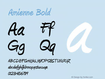 Amienne Bold Version 1.000 2004 initial release Font Sample